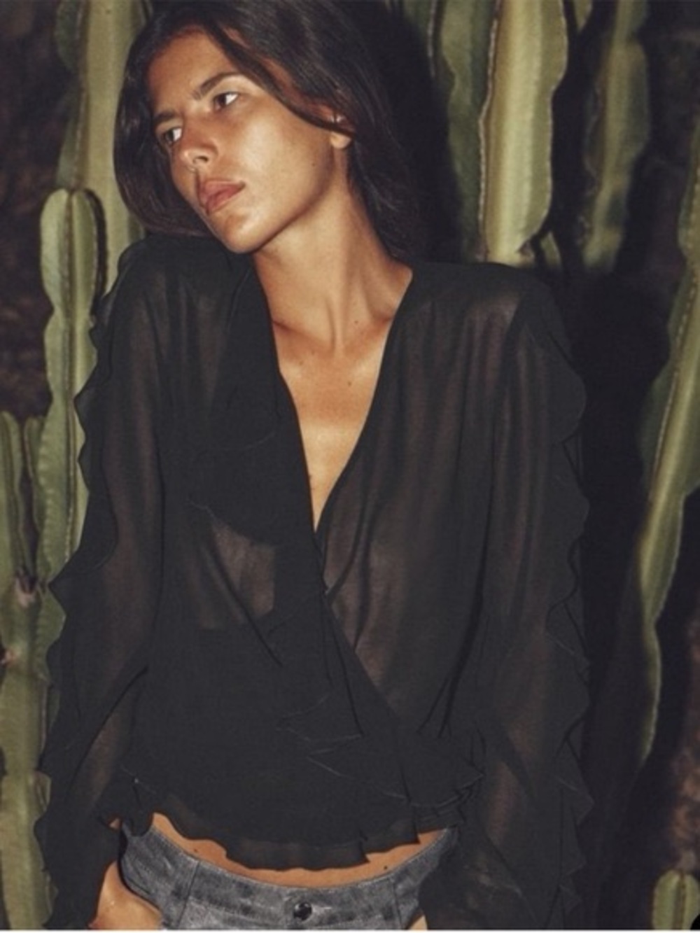 Zara Black Crewneck Top